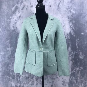 Talbots Green Wool Blend One Button Blazer  6
